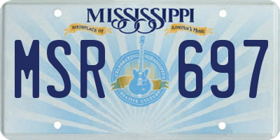 MS license plate MSR697