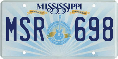 MS license plate MSR698