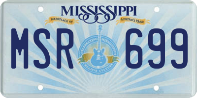 MS license plate MSR699