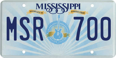 MS license plate MSR700