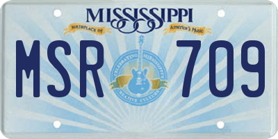 MS license plate MSR709