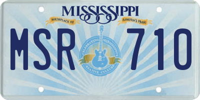 MS license plate MSR710