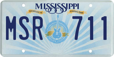 MS license plate MSR711