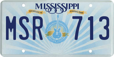 MS license plate MSR713