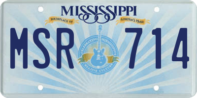 MS license plate MSR714