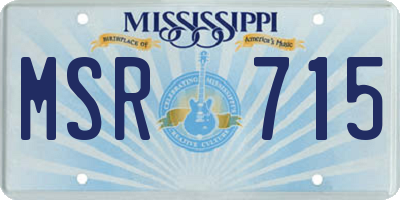 MS license plate MSR715