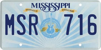 MS license plate MSR716