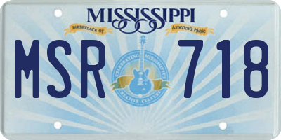 MS license plate MSR718