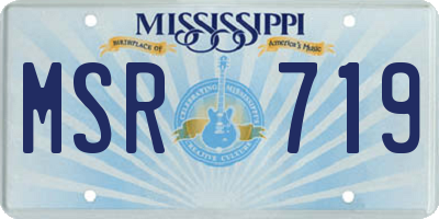 MS license plate MSR719