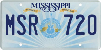 MS license plate MSR720
