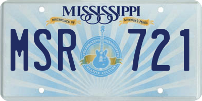 MS license plate MSR721