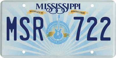 MS license plate MSR722