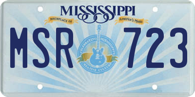 MS license plate MSR723