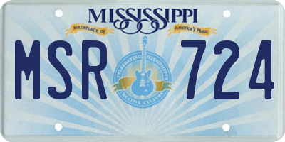 MS license plate MSR724