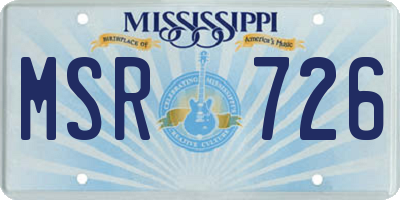 MS license plate MSR726