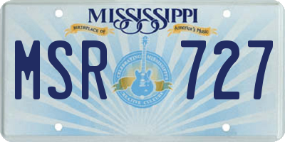 MS license plate MSR727