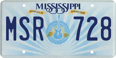 MS license plate MSR728