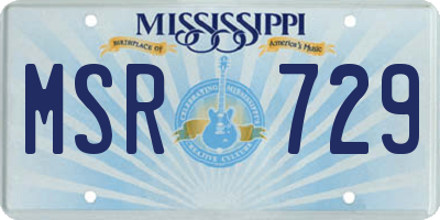 MS license plate MSR729