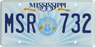 MS license plate MSR732