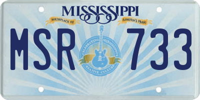 MS license plate MSR733