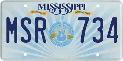 MS license plate MSR734