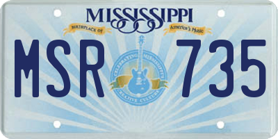 MS license plate MSR735