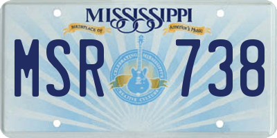 MS license plate MSR738