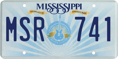 MS license plate MSR741