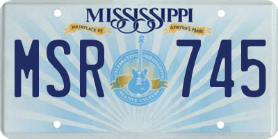 MS license plate MSR745