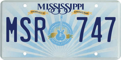 MS license plate MSR747