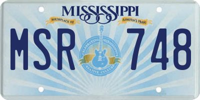 MS license plate MSR748