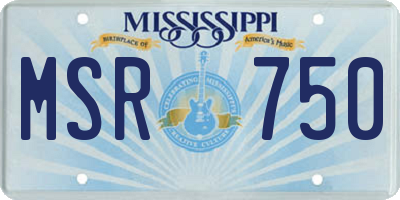 MS license plate MSR750