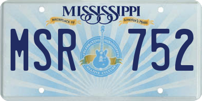MS license plate MSR752