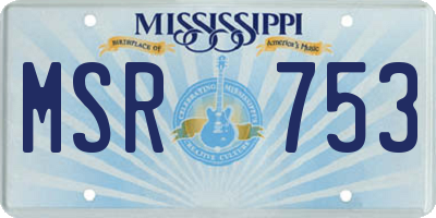MS license plate MSR753