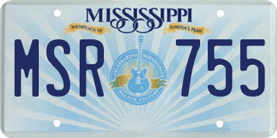 MS license plate MSR755