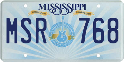 MS license plate MSR768