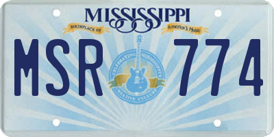 MS license plate MSR774