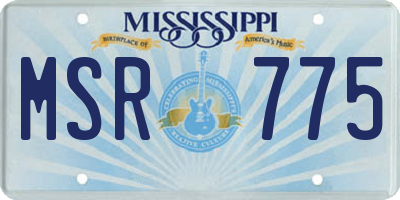 MS license plate MSR775