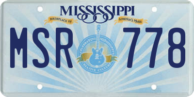 MS license plate MSR778