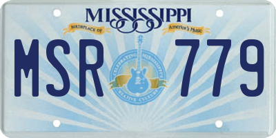 MS license plate MSR779