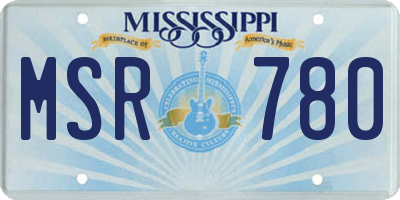 MS license plate MSR780