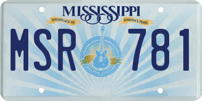 MS license plate MSR781