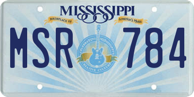 MS license plate MSR784