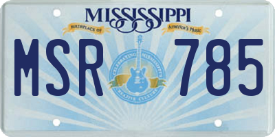 MS license plate MSR785