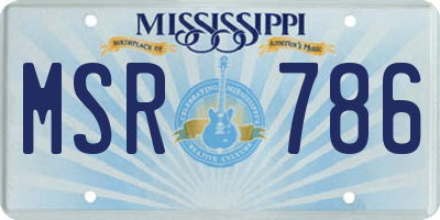 MS license plate MSR786