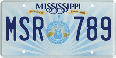 MS license plate MSR789