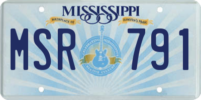 MS license plate MSR791