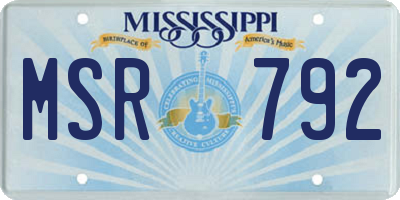 MS license plate MSR792