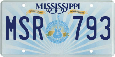 MS license plate MSR793