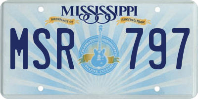 MS license plate MSR797